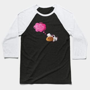 Strawberry Cow Thinking, Cute , Cartoon Baseball T-Shirt
